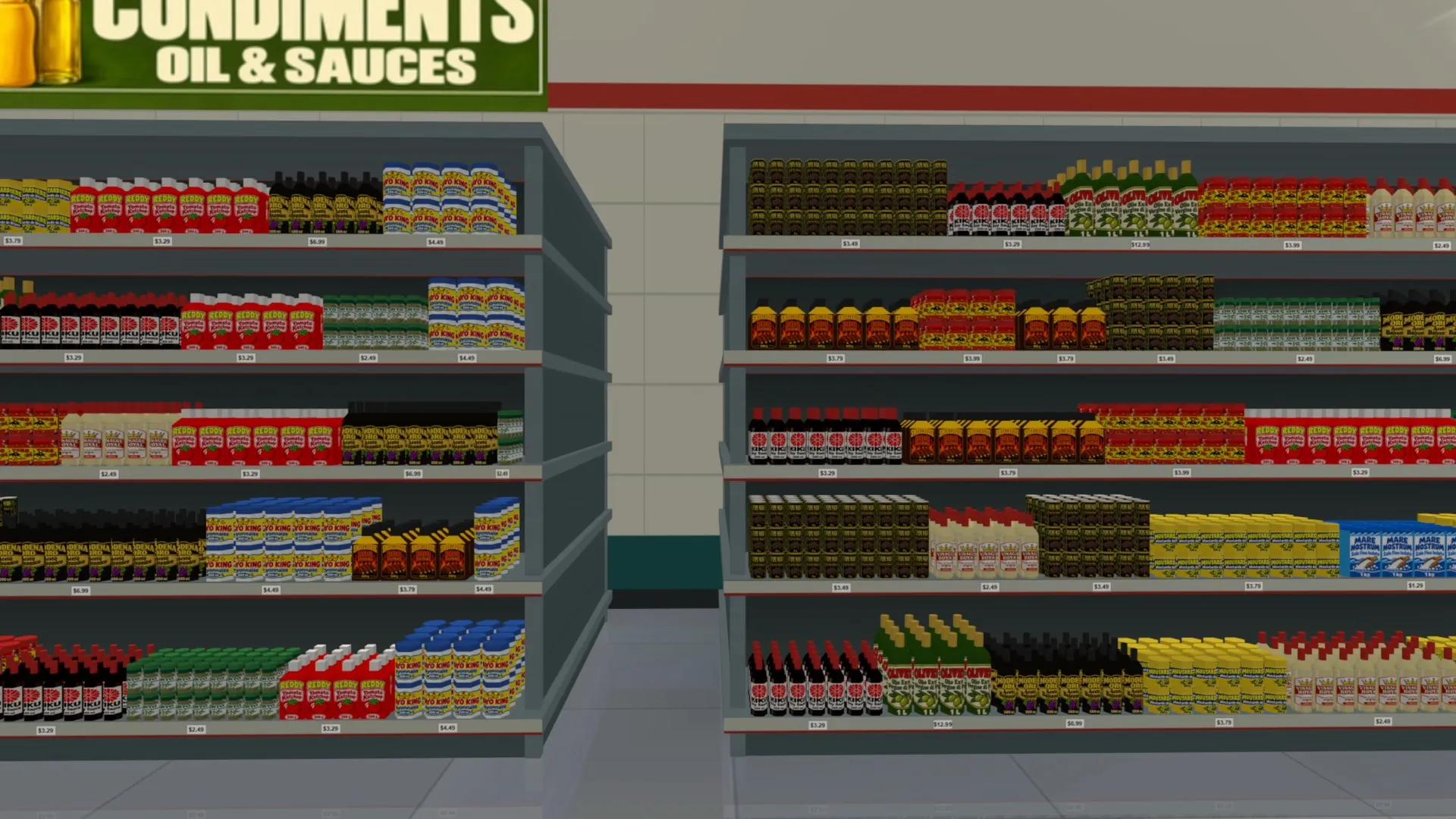 SuperMarket After Hours: condiments shelves