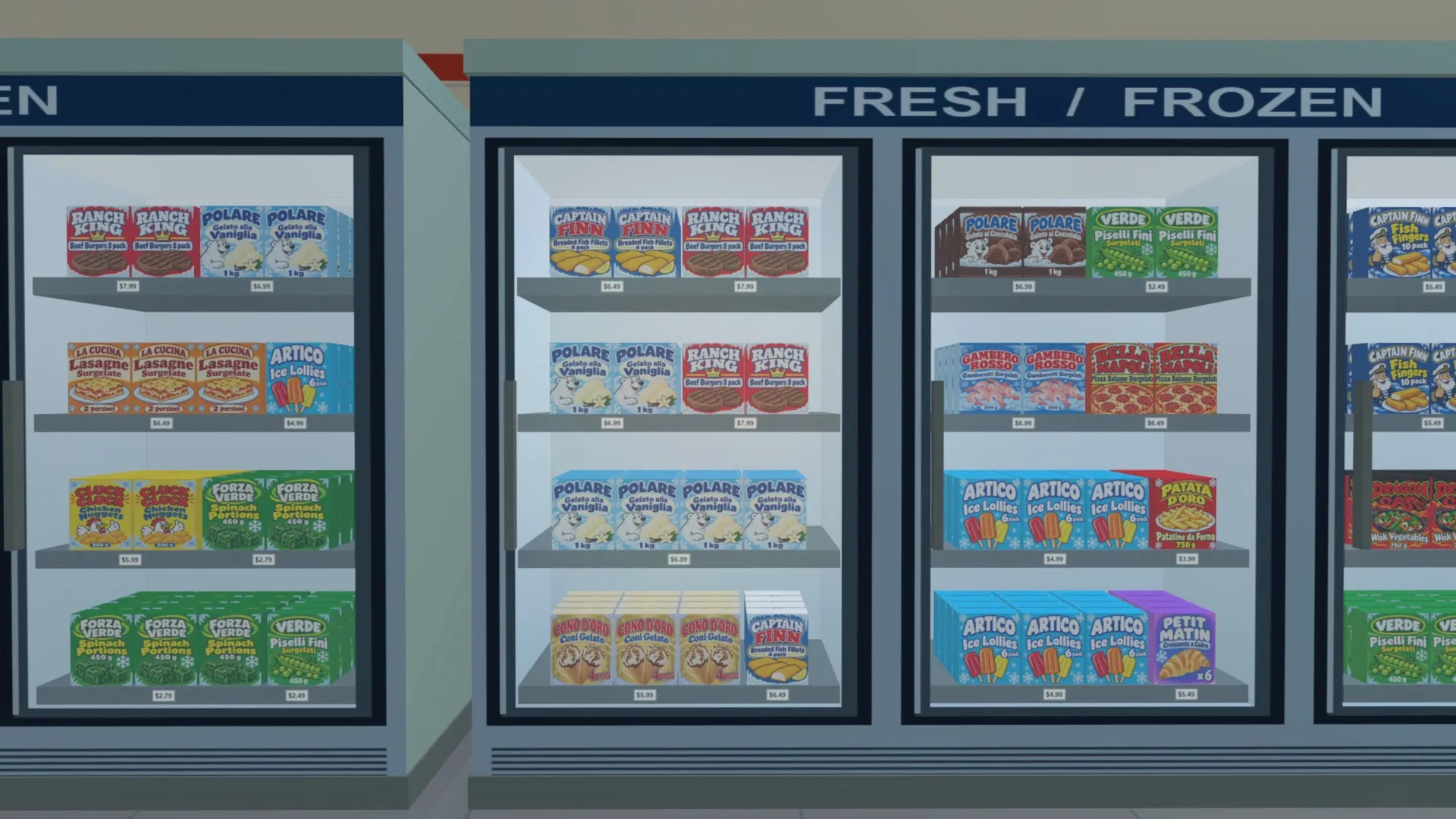 SuperMarket After Hours: lit freezers