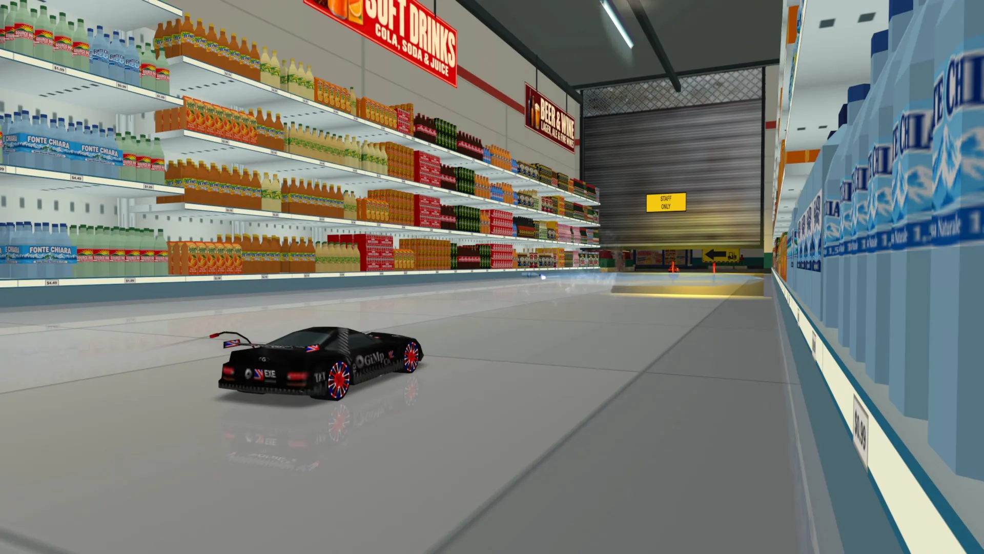 SuperMarket After Hours: drinks aisle car